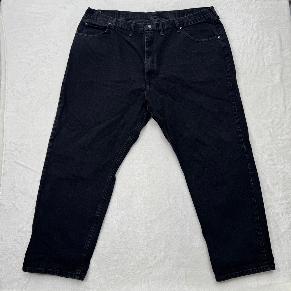 Wrangler Jeans Mens Black Relaxed Fit Cotton Denim Workwear Pants